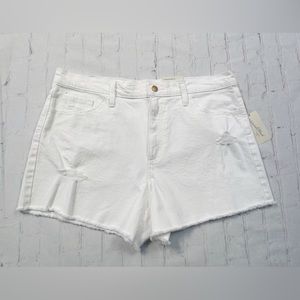 [Universal Thread] NWT white distressed denim highest rise shortie short 16